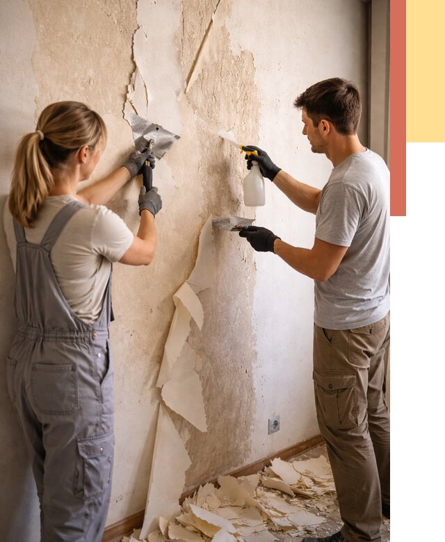 Снятие старых обоев в Шахтах от 5698 руб. под ключ недорого | ОТДЕЛОЧНИК-Шхт