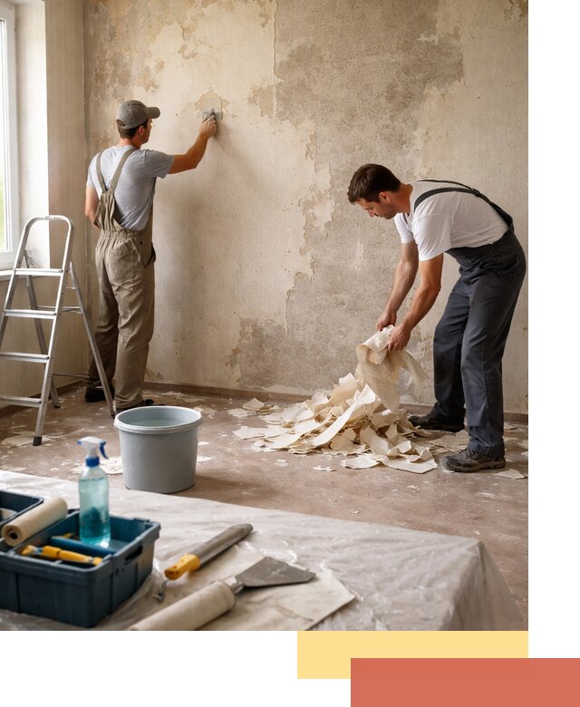 Снятие старых обоев в Шахтах быстро и качественно