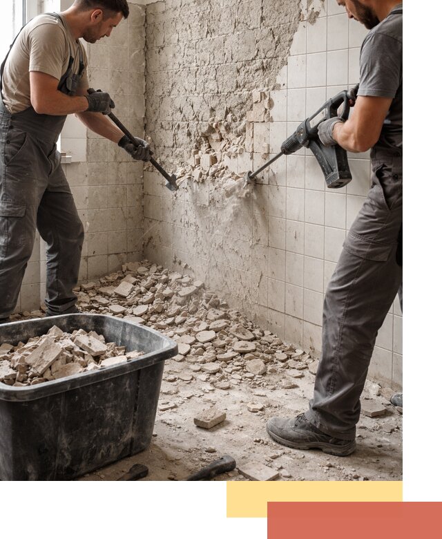 Демонтаж плитки со стен в Шахтах быстро и аккуратно