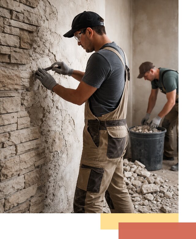 Демонтаж декоративного камня в Шахтах профессионально и безопасно