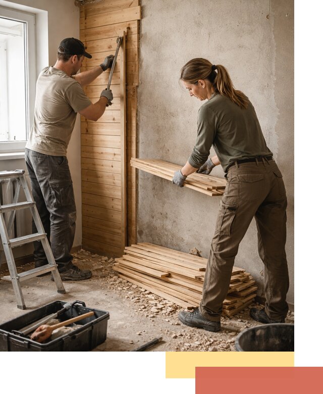 Демонтаж вагонки со стен в Шахтах — профессиональный демонтаж