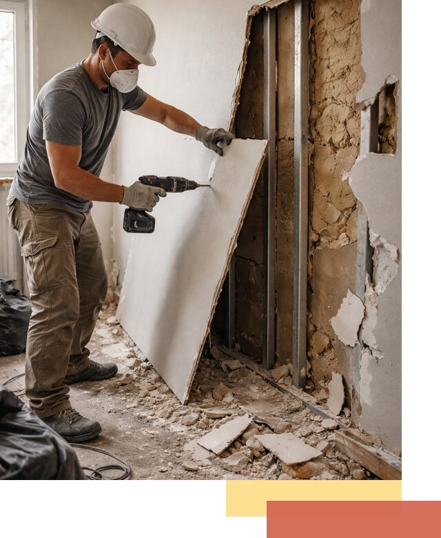 Демонтаж гипсокартона со стен в Шахтах качественно и быстро