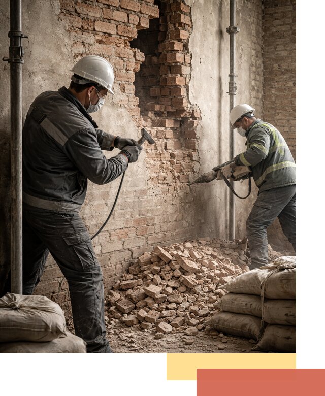 Демонтаж кирпичных стен в Шахтах быстро и безопасно