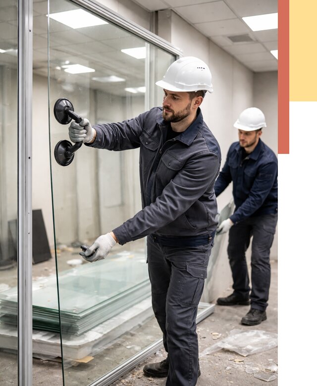 Демонтаж стеклянных перегородок в Шахтах от 3473 руб. — быстро и недорого | ОТДЕЛОЧНИК-Шхт