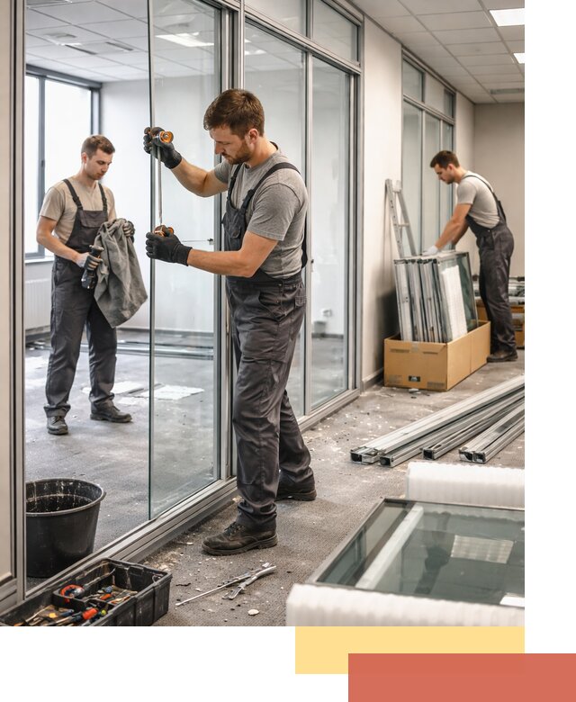 Демонтаж стеклянных перегородок в Шахтах быстро и безопасно