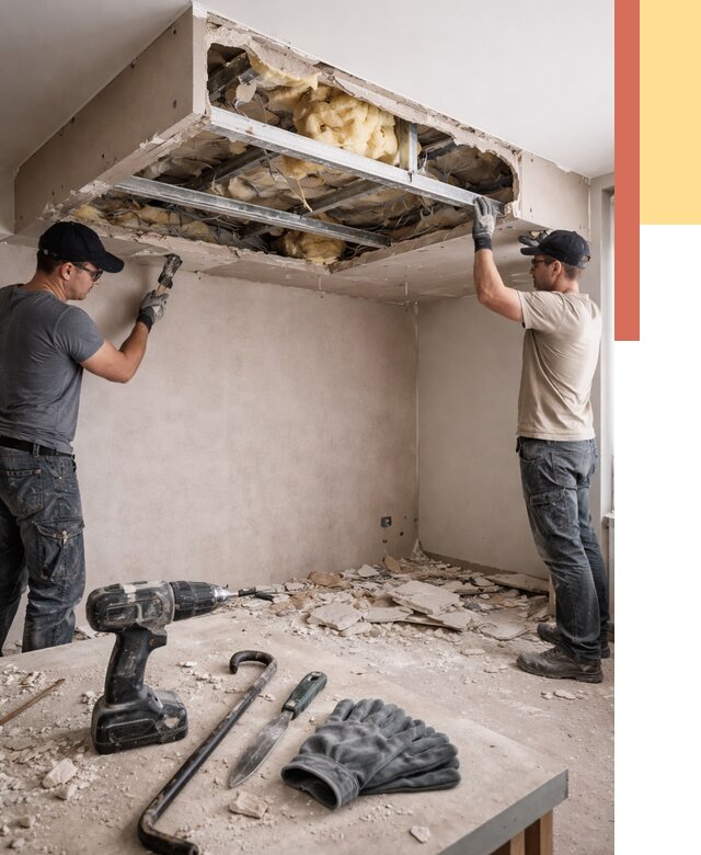 Демонтаж короба из гипсокартона в Шахтах от 1650 руб. — быстро и недорого | ОТДЕЛОЧНИК-Шхт