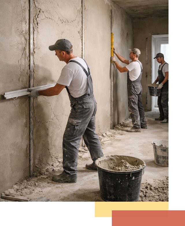 Штукатурка стен по маякам в Шахтах — точная и ровная поверхность