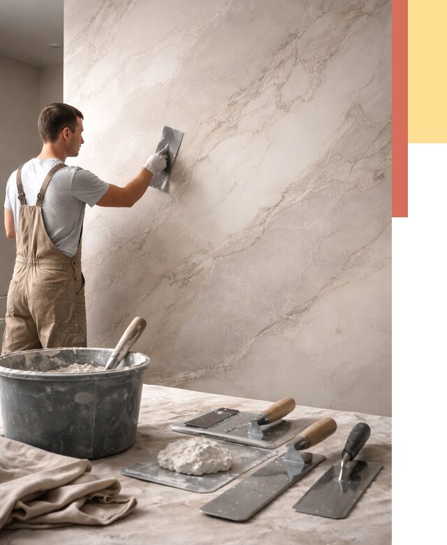 Декоративная штукатурка под мрамор в Шахтах от 3039 руб./м² — быстро и недорого | ОТДЕЛОЧНИК-Шхт