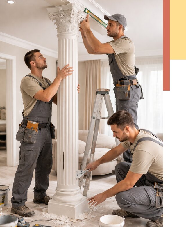 Установка декоративных колонн в Шахтах от 13024 руб. под ключ | ОТДЕЛОЧНИК-Шхт