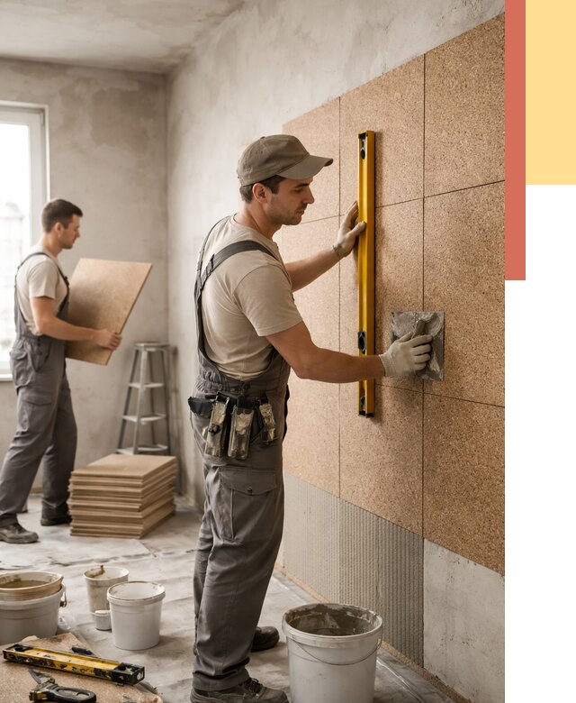 Монтаж пробковых панелей на стены в Шахтах от 3799 руб. — ОТДЕЛОЧНИК-Шхт