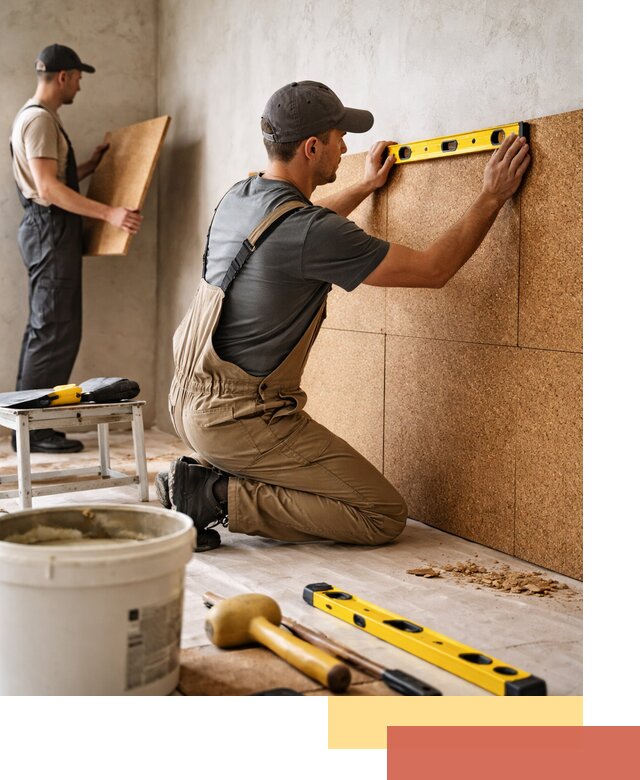 Монтаж пробковых панелей на стены в Шахтах быстро и качественно