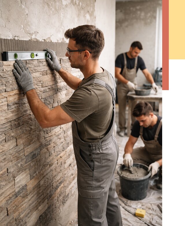 Монтаж искусственного камня в Шахтах от 4884 руб. под ключ | ОТДЕЛОЧНИК-Шхт