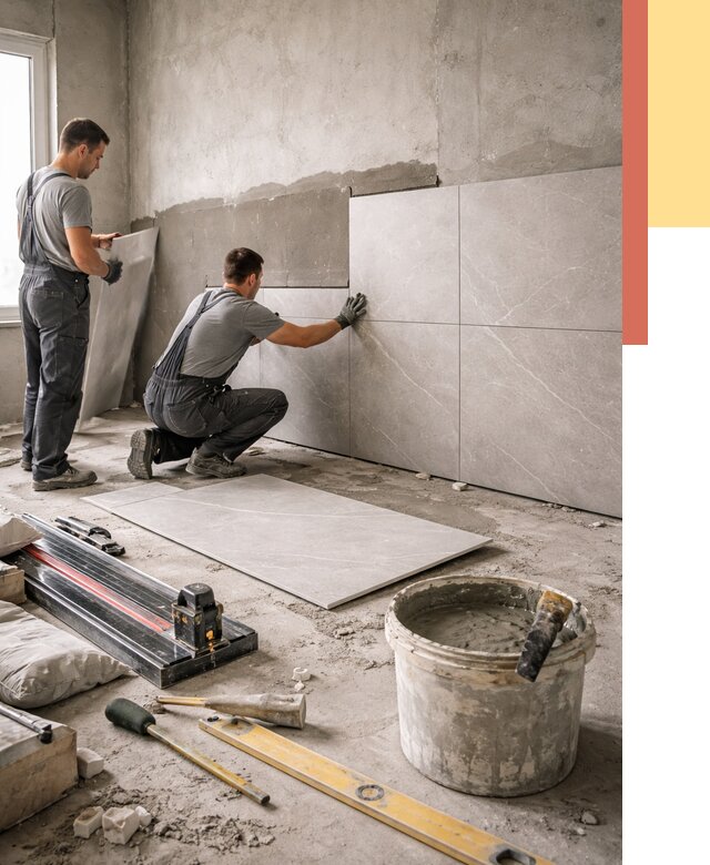 Облицовка стен керамогранитом в Шахтах от 4558 руб./м² — услуги под ключ | ОТДЕЛОЧНИК-Шхт