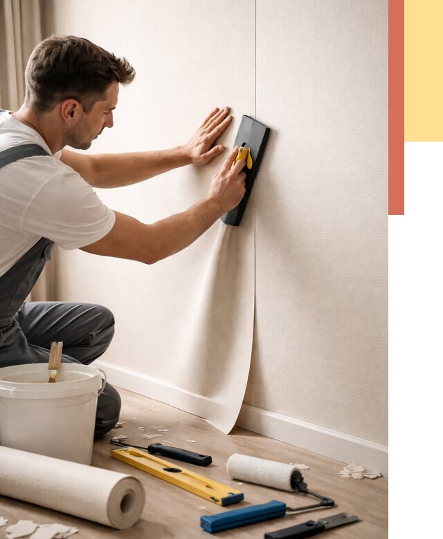 Поклейка виниловых обоев в Шахтах от 4884 руб. | Быстро и недорого — ОТДЕЛОЧНИК-Шхт