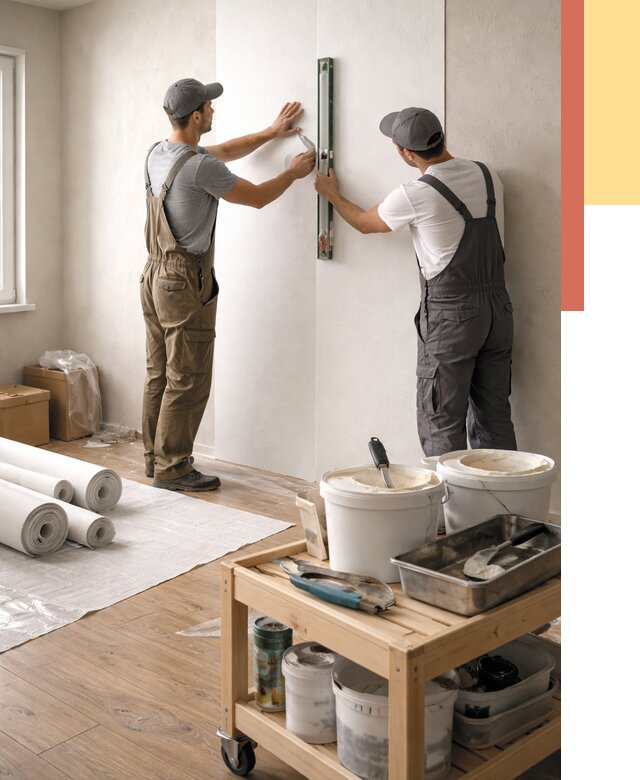 Поклейка стеклообоев в Шахтах от 7054 руб. за м2 — быстро и недорого | ОТДЕЛОЧНИК-Шхт