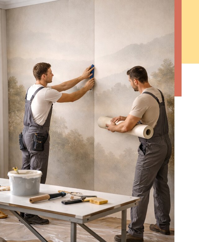 Поклейка фотообоев в Шахтах от 9225 руб/м² — быстро и недорого | ОТДЕЛОЧНИК-Шхт