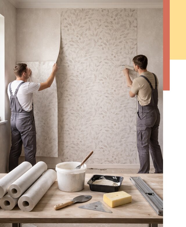 Поклейка обоев с подбором рисунка в Шахтах от 3799 руб. | ОТДЕЛОЧНИК-Шхт - быстро и недорого