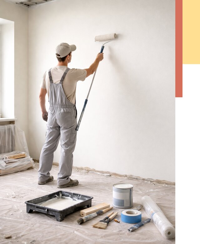 Покраска стен водоэмульсионной краской в Шахтах от 488 руб. за м² | ОТДЕЛОЧНИК-Шхт