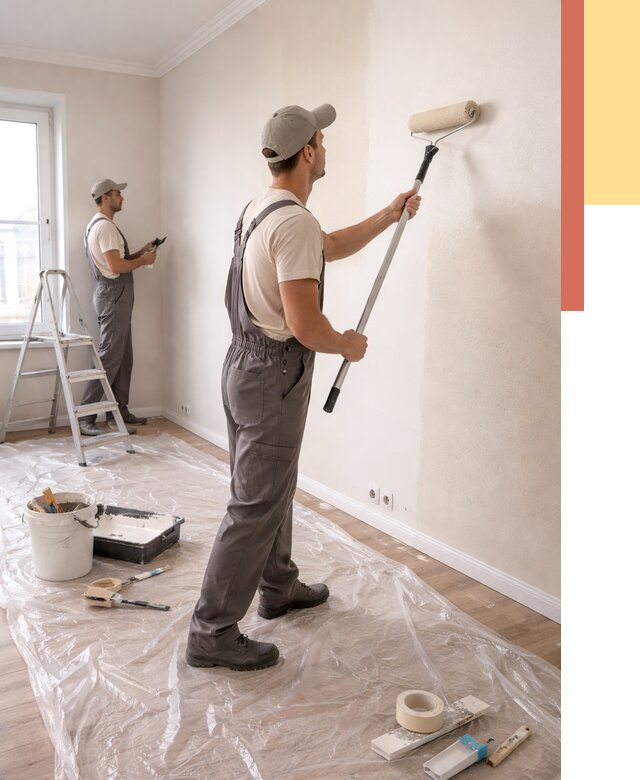 Покраска стен акриловой краской в Шахтах от 3799 руб./м² — быстро и недорого | ОТДЕЛОЧНИК-Шхт