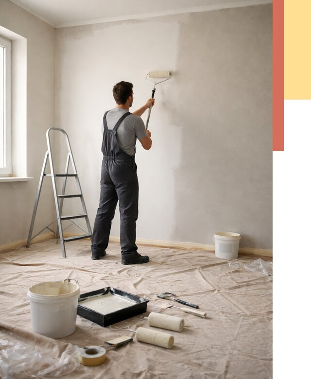 Покраска стен моющейся краской в Шахтах от 380 руб./м² — быстро и недорого | ОТДЕЛОЧНИК-Шхт