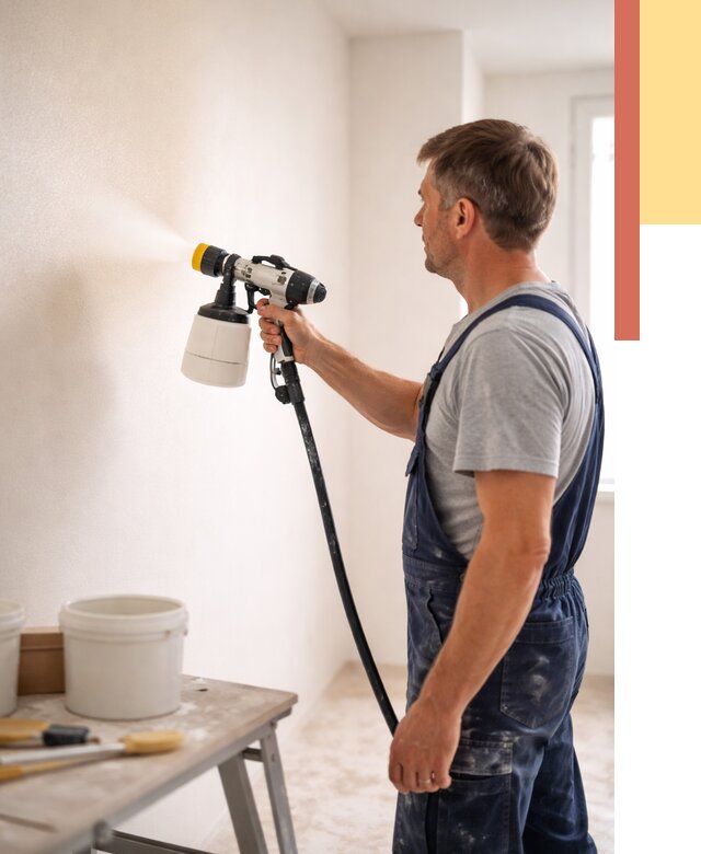 Покраска стен краскопультом в Шахтах от 8140 руб. — механизированная покраска | ОТДЕЛОЧНИК-Шхт