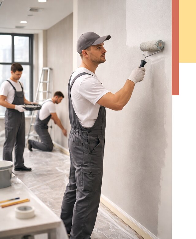 Покраска стен в офисе в Шахтах от 9225 руб. — быстро и недорого | ОТДЕЛОЧНИК-Шхт