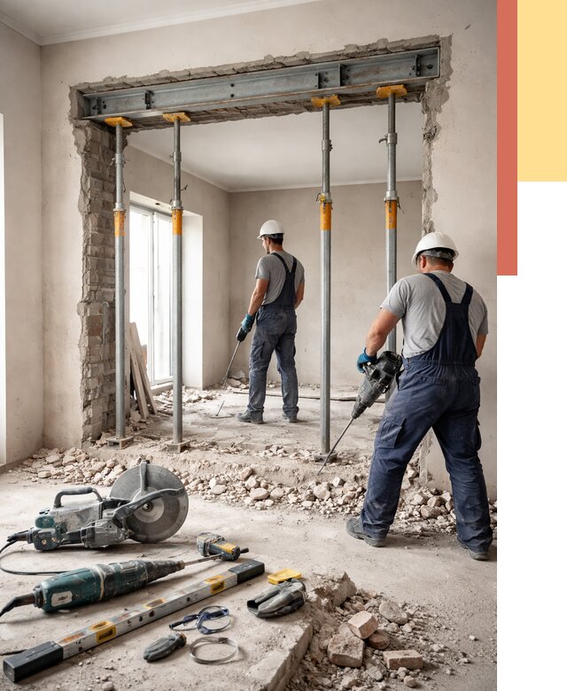 Прорезка проема в стене в Шахтах от 4884 руб. — быстро и недорого | ОТДЕЛОЧНИК-Шхт