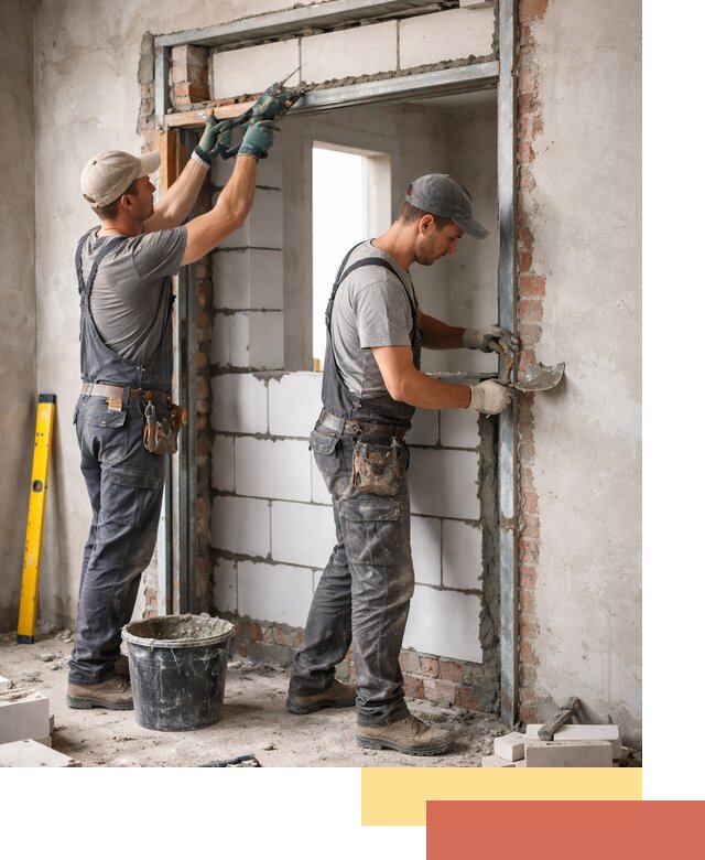 Закладка дверного проема под ключ в Шахтах: демонтаж, монтаж, отделка