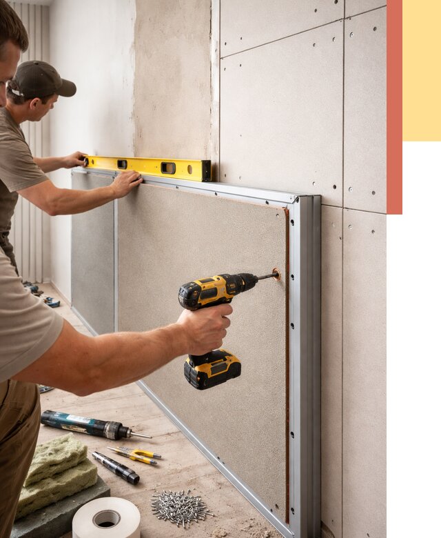 Шумоизоляция стен панелями ЗИПС в Шахтах от 2388 руб./м² под ключ | ОТДЕЛОЧНИК-Шхт