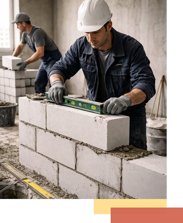 Кладка перегородок из пеноблока под ключ в Шахтах