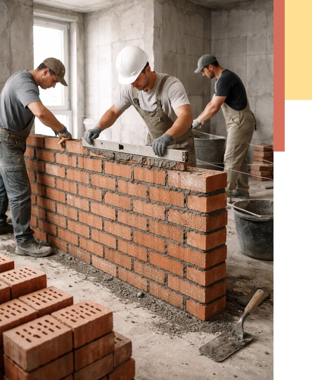 Кладка перегородок из кирпича в Шахтах от 3799 руб. за м² | ОТДЕЛОЧНИК-Шхт