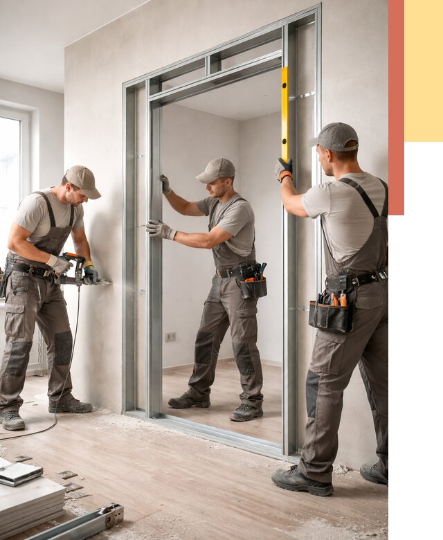 Устройство дверного проема в перегородке в Шахтах от 4884 руб. под ключ | ОТДЕЛОЧНИК-Шхт