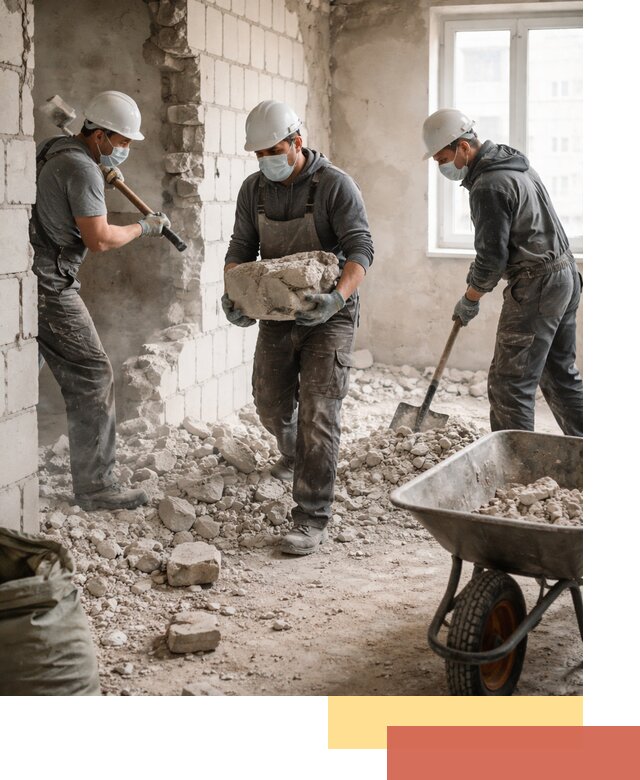 Демонтаж блочных перегородок в Шахтах быстро и аккуратно