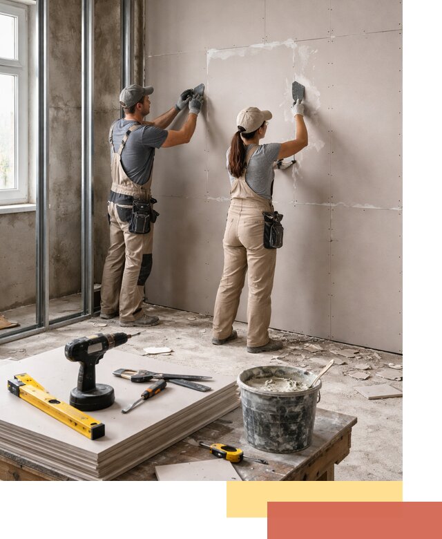 Монтаж двухслойной перегородки из гипсокартона в Шахтах