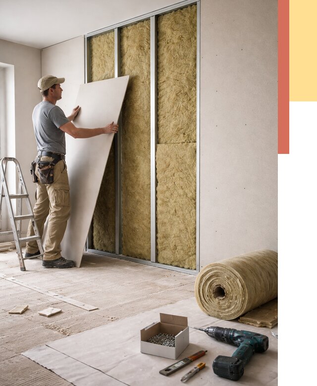 Перегородка из гипсокартона с шумоизоляцией в Шахтах от 3386 руб. | ОТДЕЛОЧНИК-Шхт