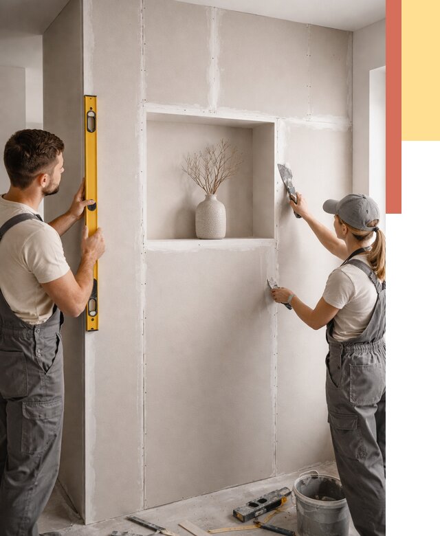 Перегородка из гипсокартона с нишей в Шахтах от 3527 руб. под ключ | ОТДЕЛОЧНИК-Шхт