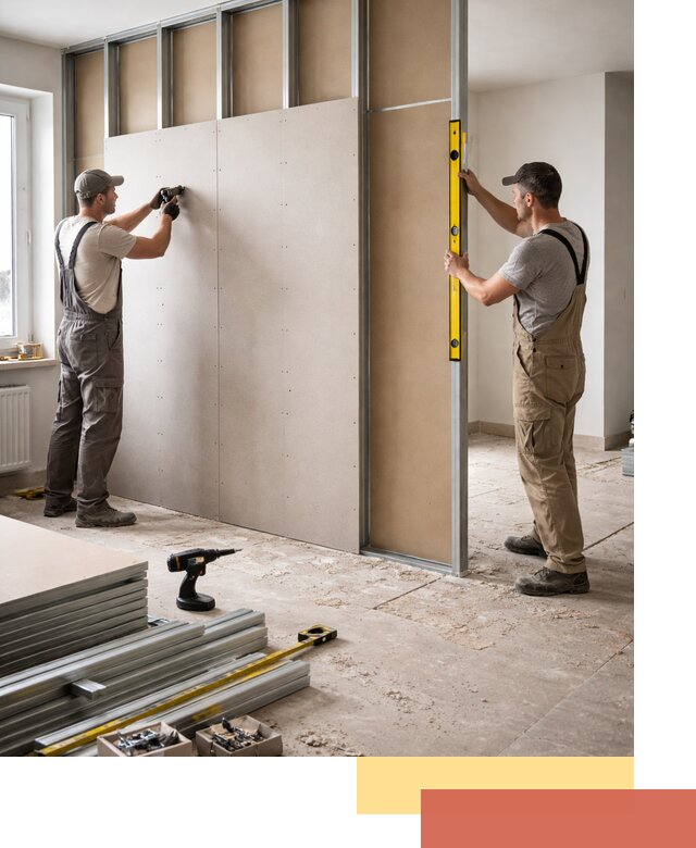 Зонирующая перегородка из гипсокартона под ключ в Шахтах