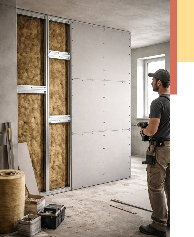 Усиленная перегородка под навеску в Шахтах от 13892 руб. — монтаж под ключ | ОТДЕЛОЧНИК-Шхт