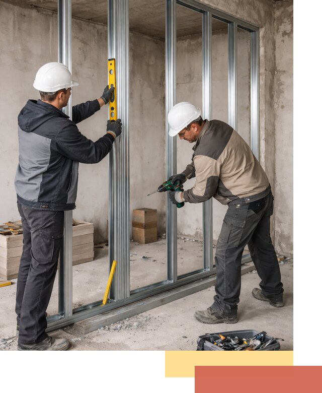 Монтаж каркаса перегородки из профиля в Шахтах