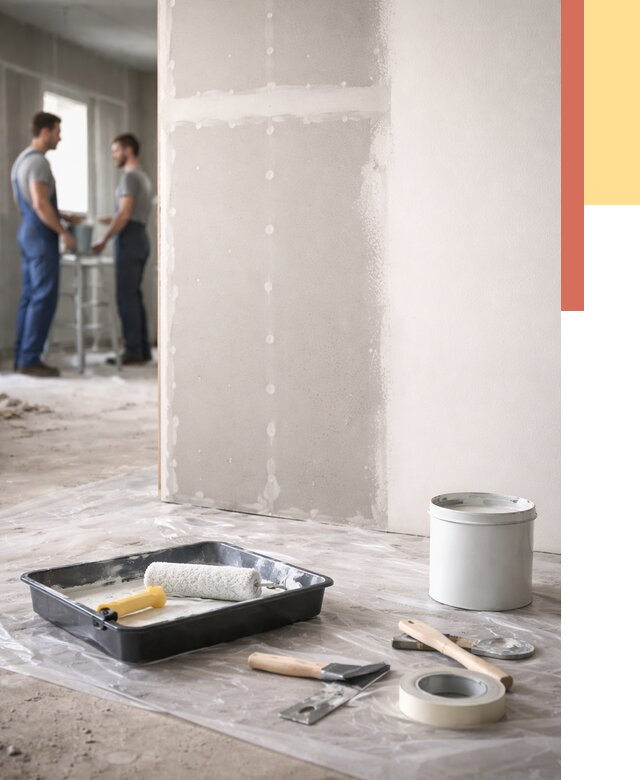 Покраска перегородок из гипсокартона в Шахтах от 4884 руб. под ключ | ОТДЕЛОЧНИК-Шхт