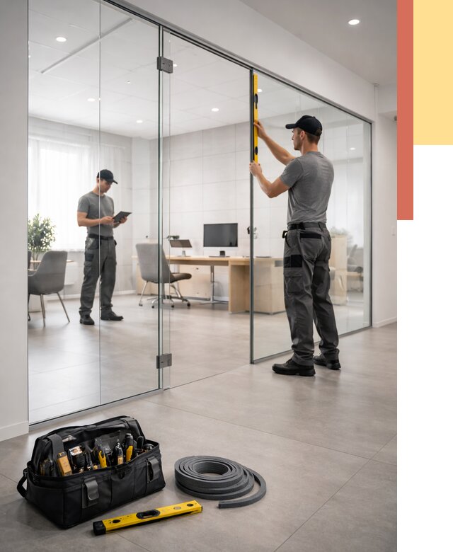 Цельностеклянные перегородки под ключ в Шахтах от 10310 руб. — монтаж и цены | ОТДЕЛОЧНИК-Шхт