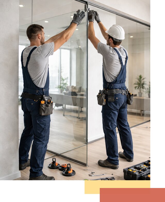 Безрамные стеклянные перегородки под ключ в Шахтах