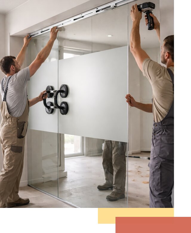 Матовые стеклянные перегородки под ключ в Шахтах