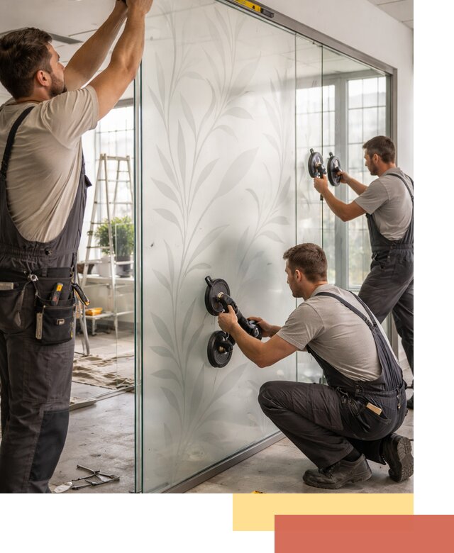 Стеклянные перегородки с рисунком на заказ в Шахтах