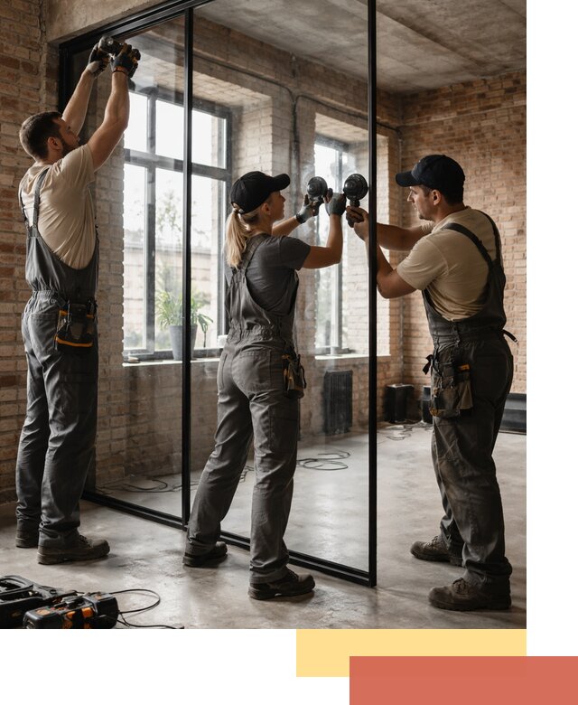 Стеклянные перегородки лофт — изготовление и монтаж в Шахтах