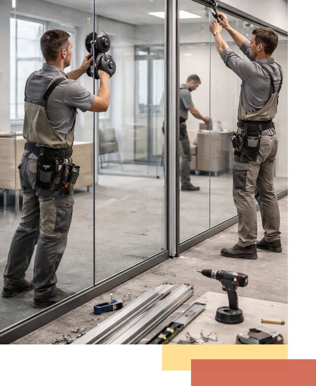 Стеклянные офисные перегородки под ключ в Шахтах