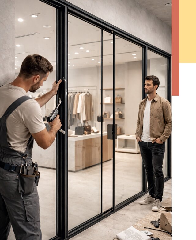 Стеклянные перегородки для магазинов в Шахтах от 8899 руб. под ключ | ОТДЕЛОЧНИК-Шхт