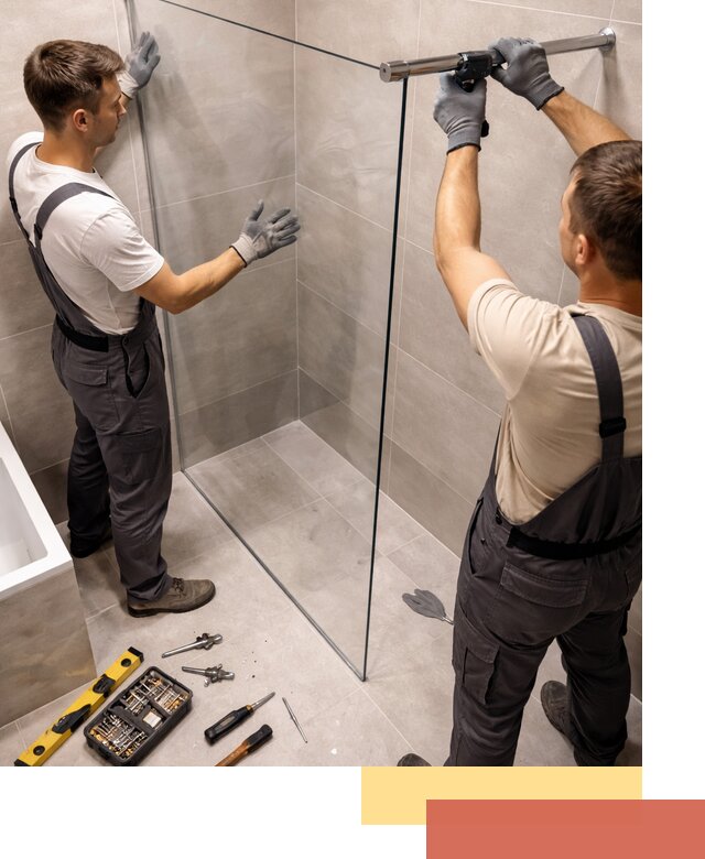 Стеклянные перегородки для душа в Шахтах — изготовление и монтаж