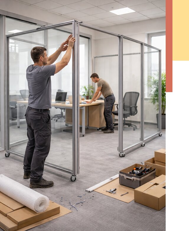 Мобильные офисные перегородки в Шахтах от 13566 руб. — установка под ключ | ОТДЕЛОЧНИК-Шхт