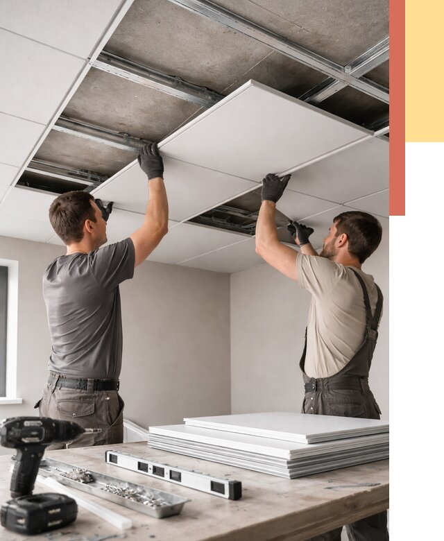 Монтаж кассетного потолка в Шахтах от 4884 руб/м2 — установка и сборка | ОТДЕЛОЧНИК-Шхт